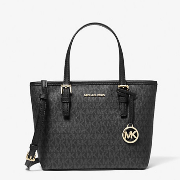 MICHAEL KORS 
Jet Set Travel Extra-Small Logo Top-Zip Tote Bag
Black 
NWT - Picture 7 of 16